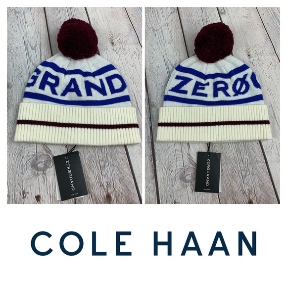 Cole Haan Beanie Winter Pom Pom Hat - Picture 1 of 4